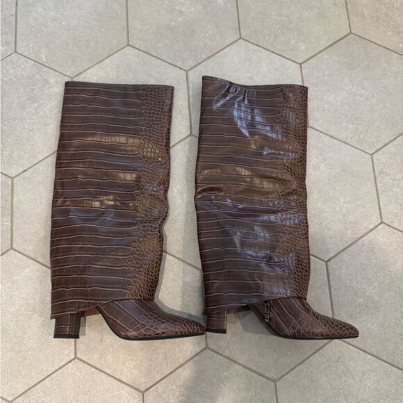 Modatope women’s knee high boots with fold over 7.5 - Picture 3 of 7